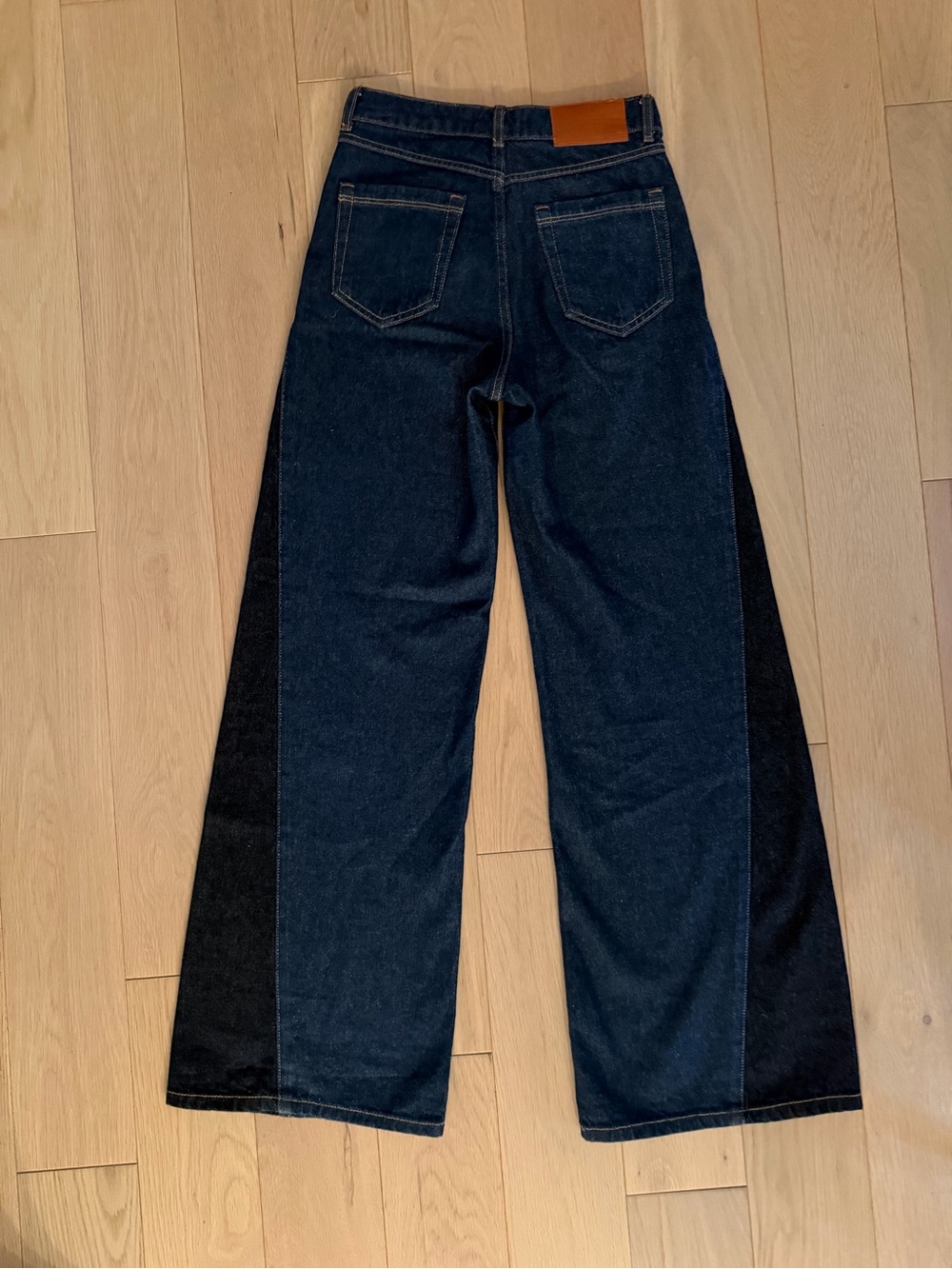 Zara NWOT flattering 2 tone straight leg jeans - Picture 7 of 16